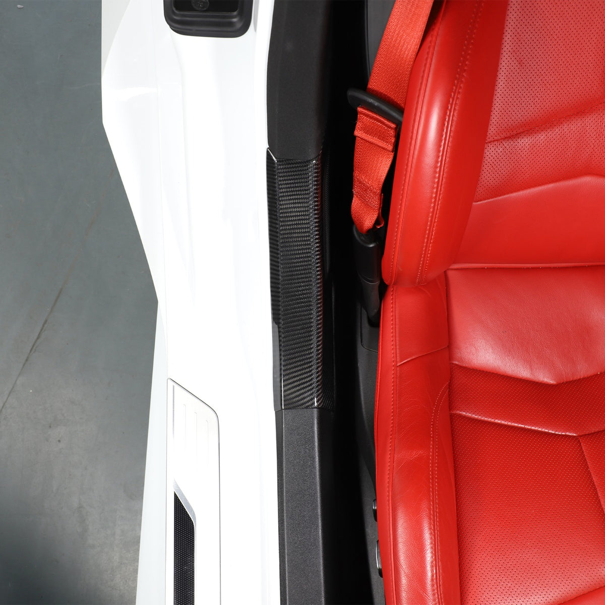 Real Carbon Fiber Interior Door Sill Plate Rear Trim For Corvette C8 2020+ US 14