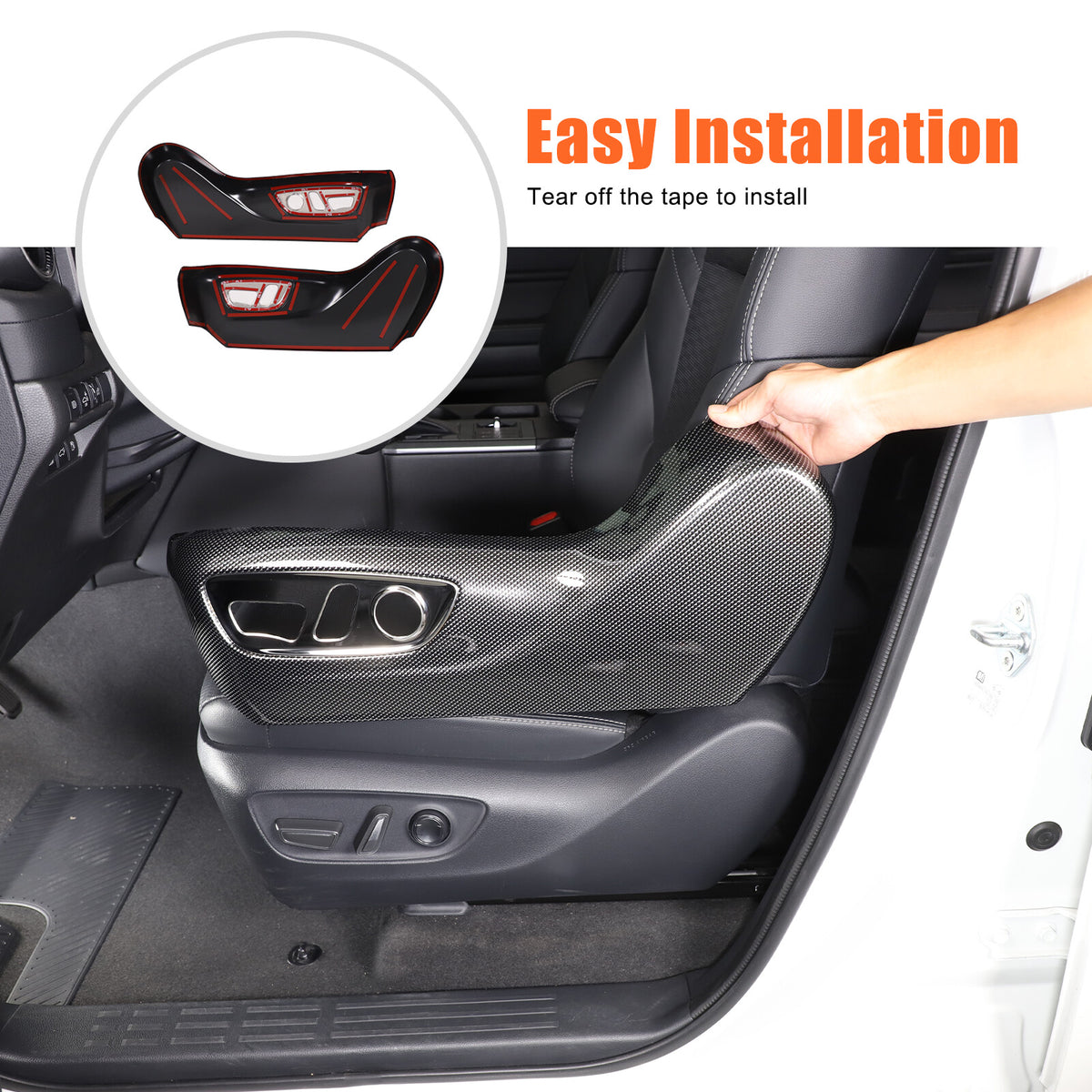 ABS Carbon Seat Adjustment Button Trim Cover For Toyota Land Cruiser LC250 24+ 6