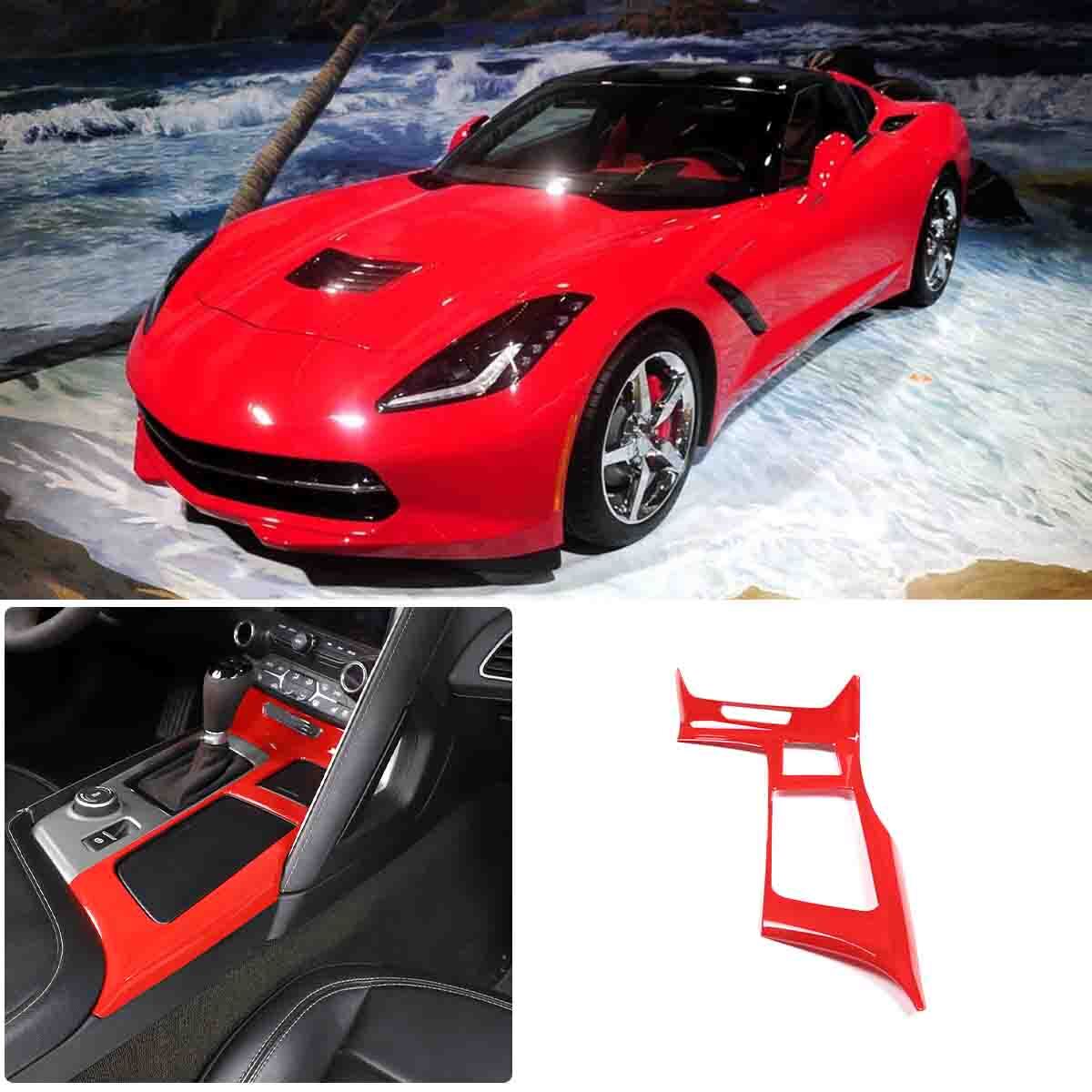 Sports Red Interior Gear Shift Panel Cover For Corvette C7 2014-2019 3