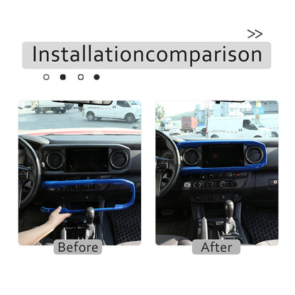 Blue ABS Dashboard Decoration U Shape Trim For Toyota Tacoma 2016-2023 US 4