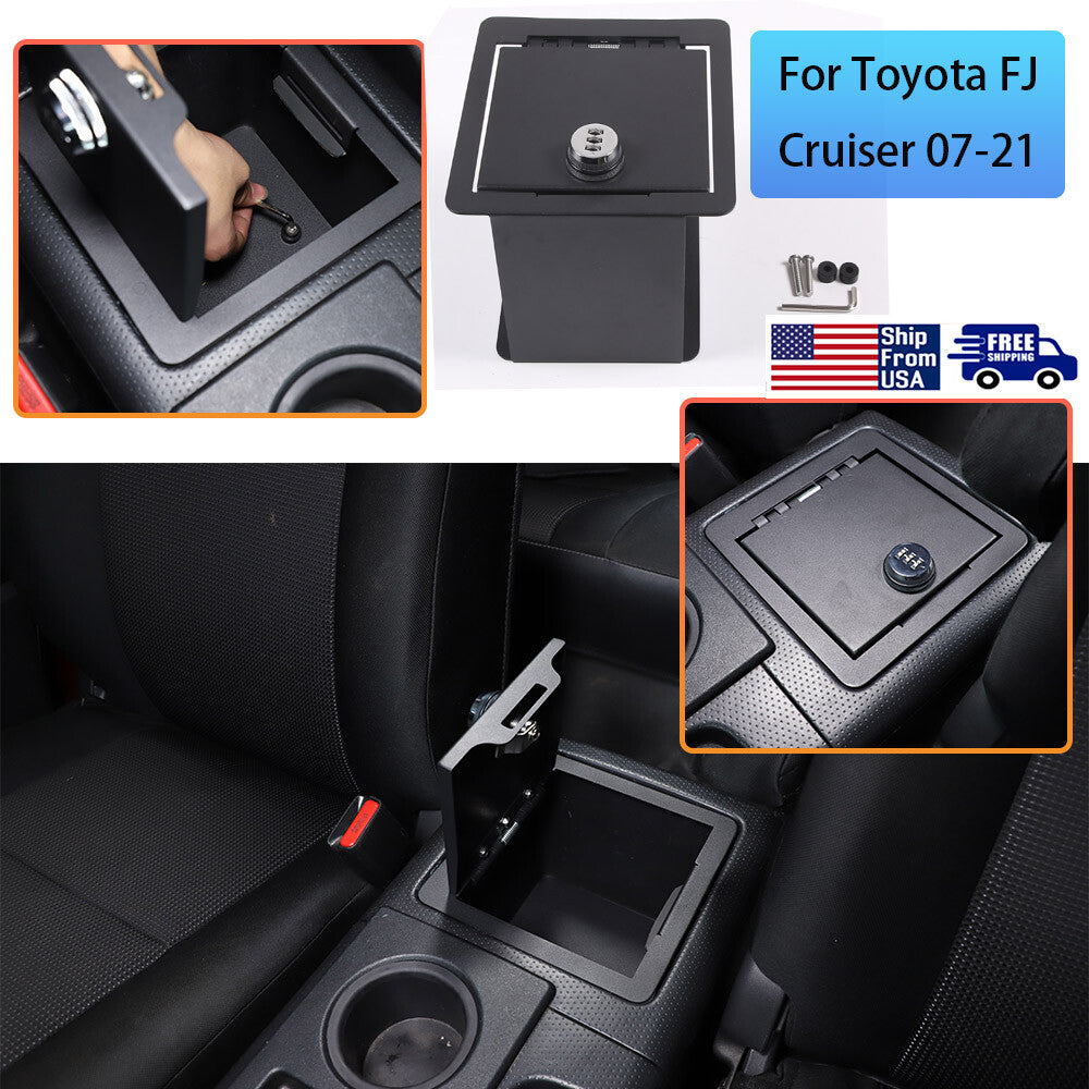 Center Console Safe Interior Storage Box W/ Lock For Toyota FJ Cruiser 07-21 1