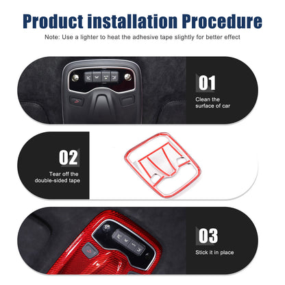 Red Real Carbon fiber Reading light Switch Trim Cover For Lotus EMIRA 2021-2025 17