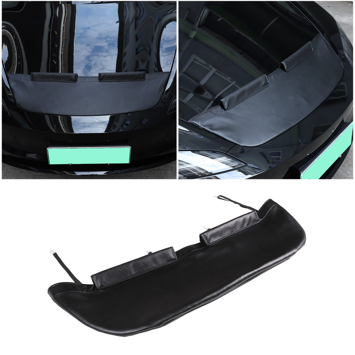 Front Leather Hood Cover Protector Bra Trim For Tesla Model 3/Y 2016-24 1