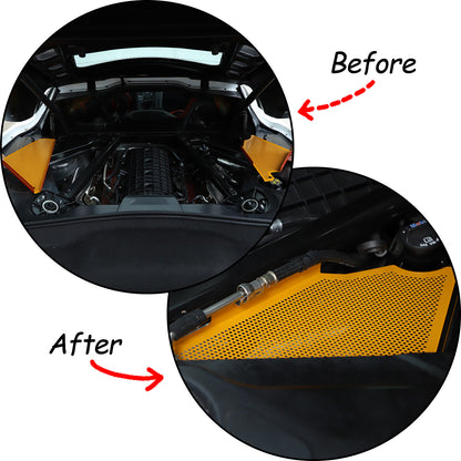 Yellow Steel Engine Hood Compartment Panel Trim Cover For Corvette C8 Z06 20-26 11