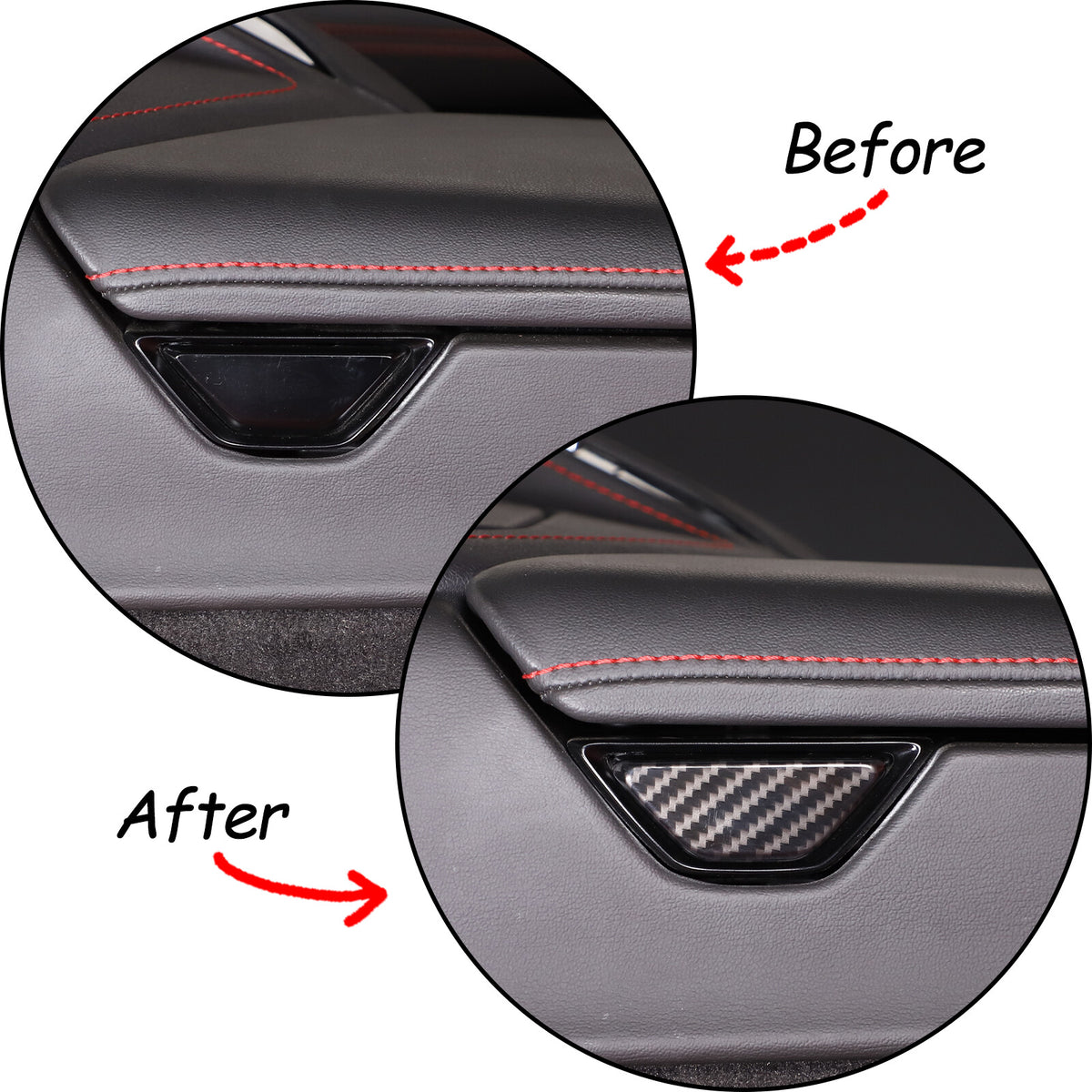 2pcs ABS Carbon Fiber Interior Center Armrest Trim Cover For Corvette C8 2020-26 20