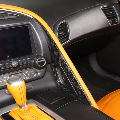 Forged Carbon Fiber Co-pilot center Grab Handle Cover Trim For Corvette C7 14-19 7
