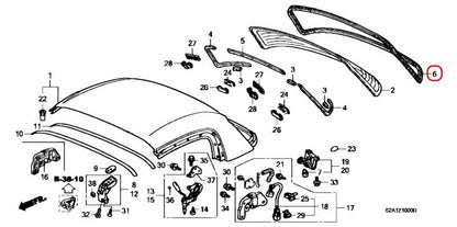 HONDA GENUINE S2000 AP1 AP2 MOLDING, RR. WINDSHIELD 73250-S2A-903 OEM 3