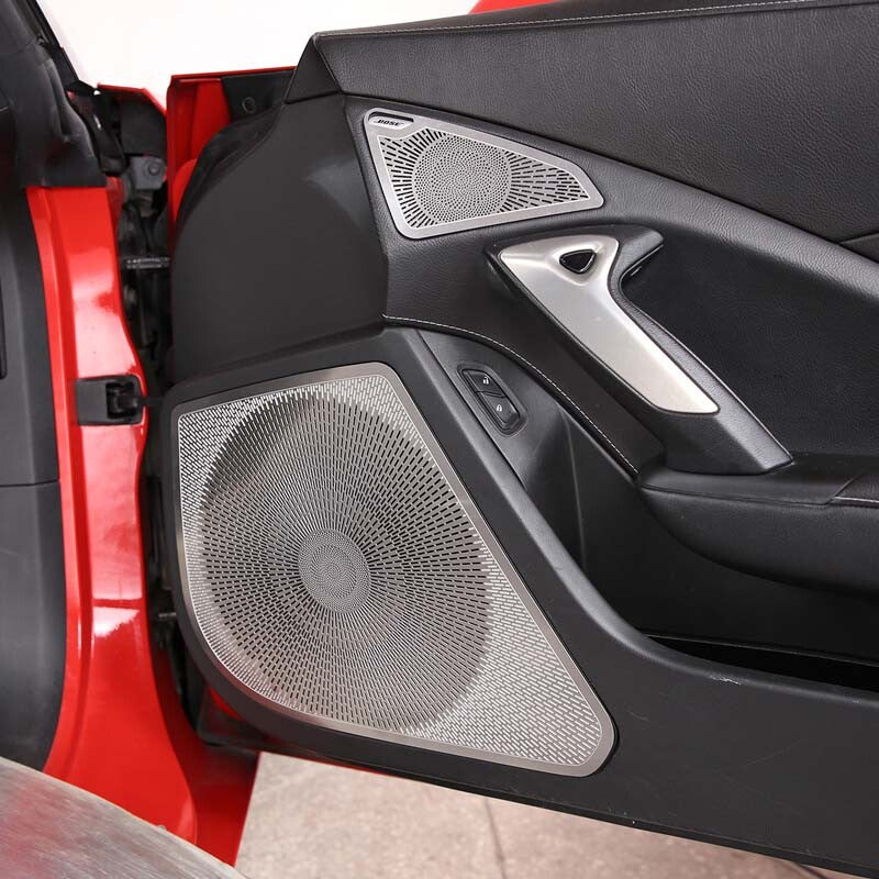 Stainless Stee Door Horn Net Speaker Net Patch For Corvette C7 2014-19 US 10
