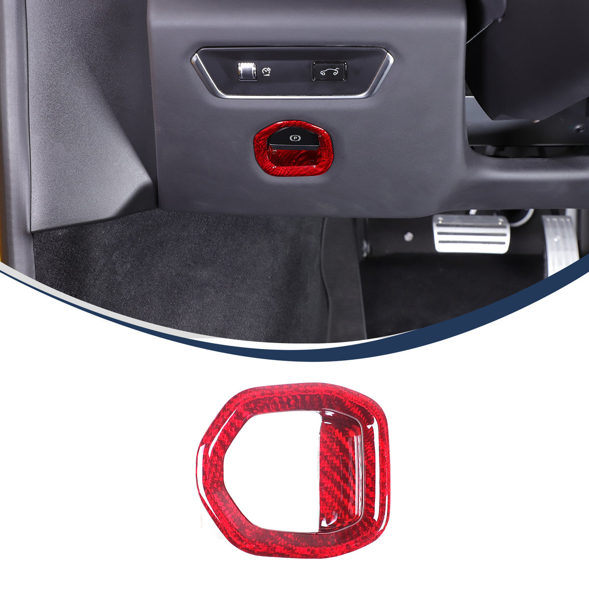 Red Real Carbon Electronic Handbrake Switch Cover Trim for Lotus EMIRA 21-25 20