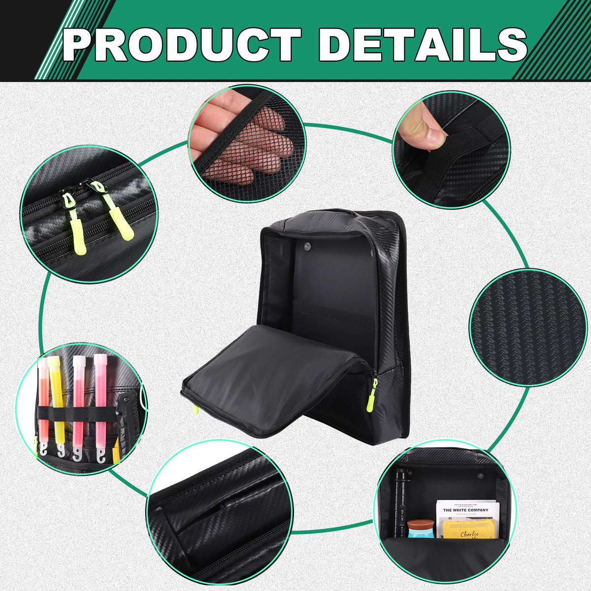 Carbon Fiber Pattern Trunk Right Side Window Bag For LR Defender 110 L663 2020+ 3
