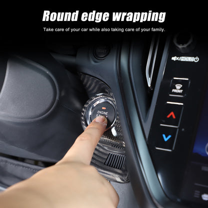 Real Carbon fiber Engine Start Stop Button Cover Trim For Subaru WRX VB 2022-24 14