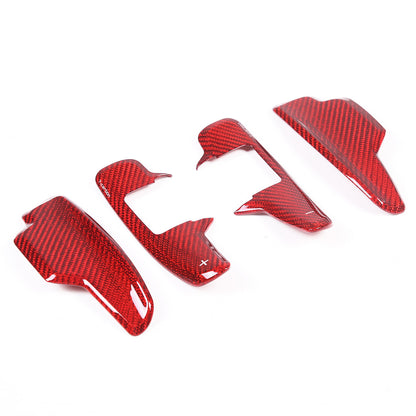 Red Real Carbon Fiber Gear Shift Paddles Paddle Shifters For Corvette C8 2020-26 23