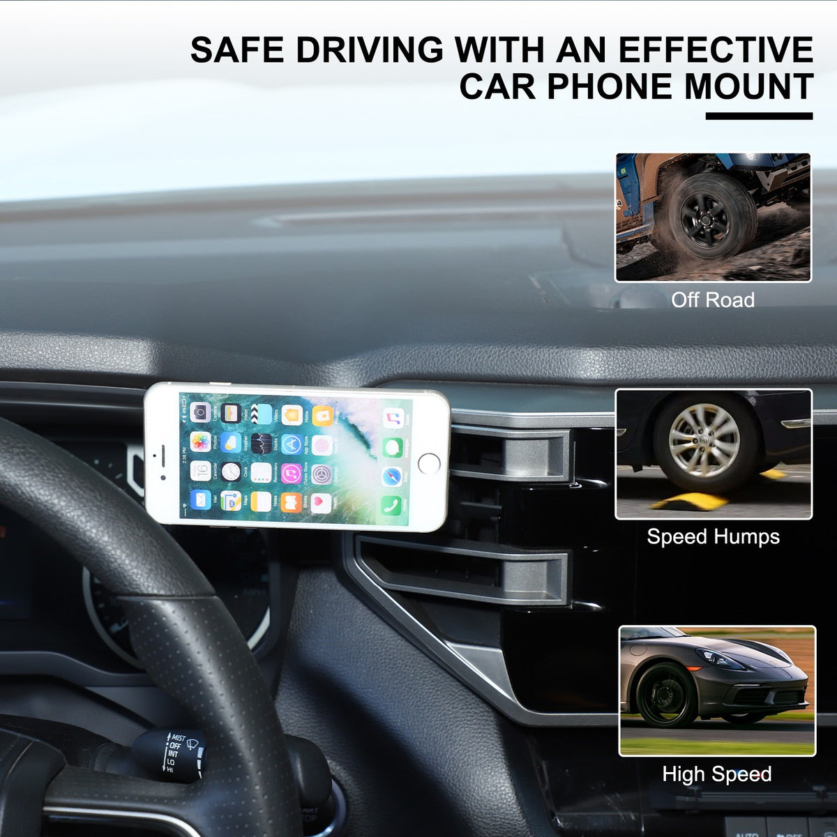 Magnetic Dashboard Right Side Phone Mount Bracket For Toyota Tundra 2022+ US 19