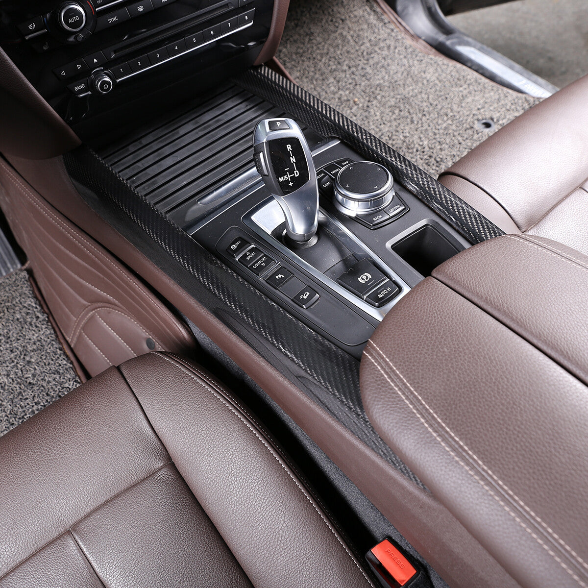 17PCS Real Dry Carbon Fiber Interior Trim Decor Cover For BMW X5 F15 2014-2018 54