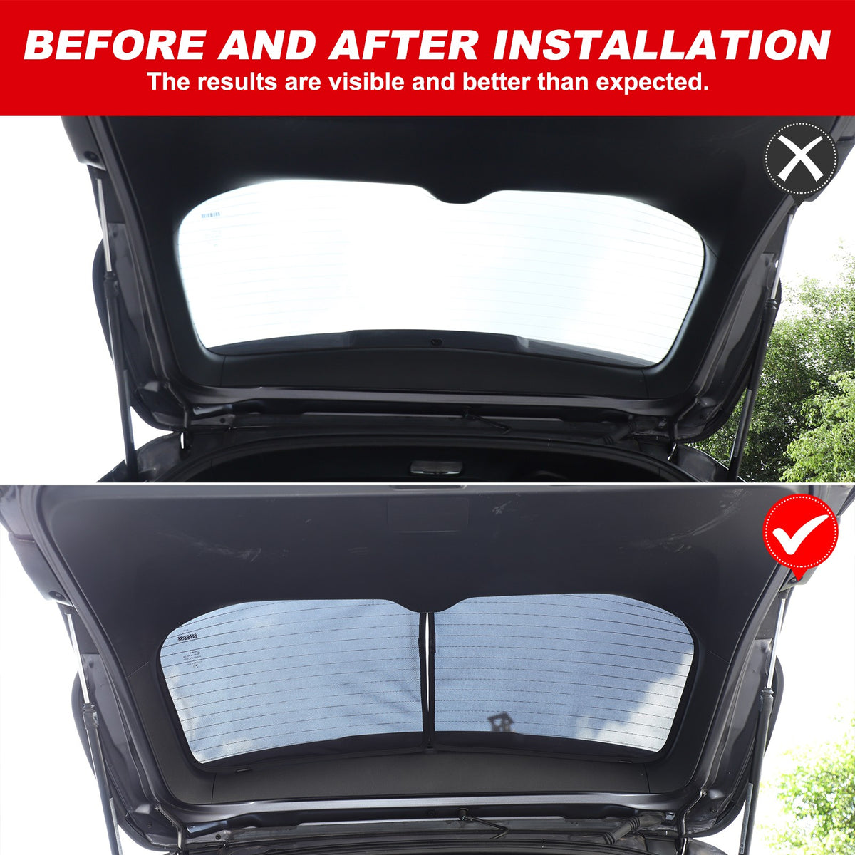 Rear Tailgate Window Mesh Screen Sunshade Sun Cover For Honda Pilot 2016-2022 6