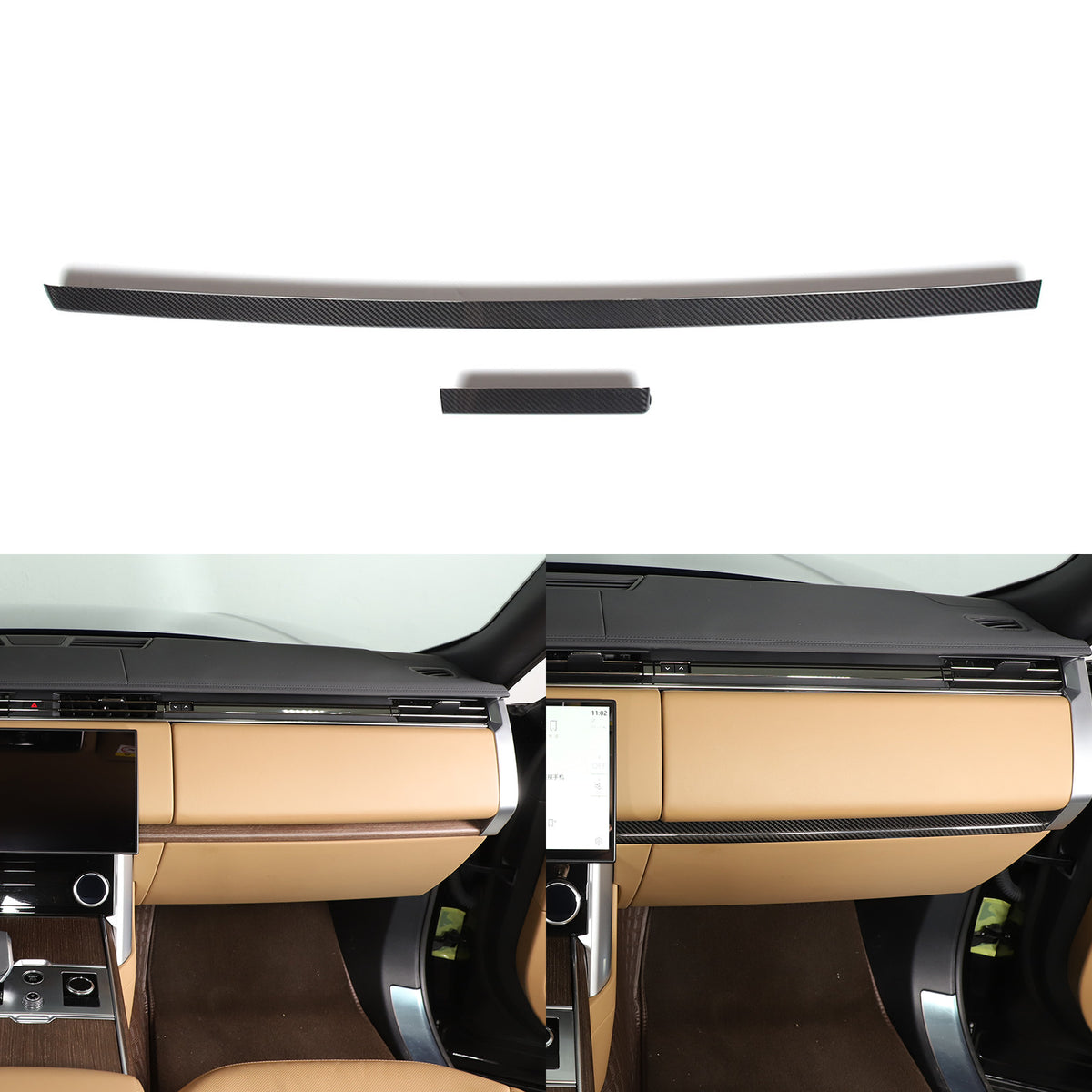 Real Carbon Fiber Dashboard Panel Cover Trim For LR Range Rover Vogue 2023-2024 3