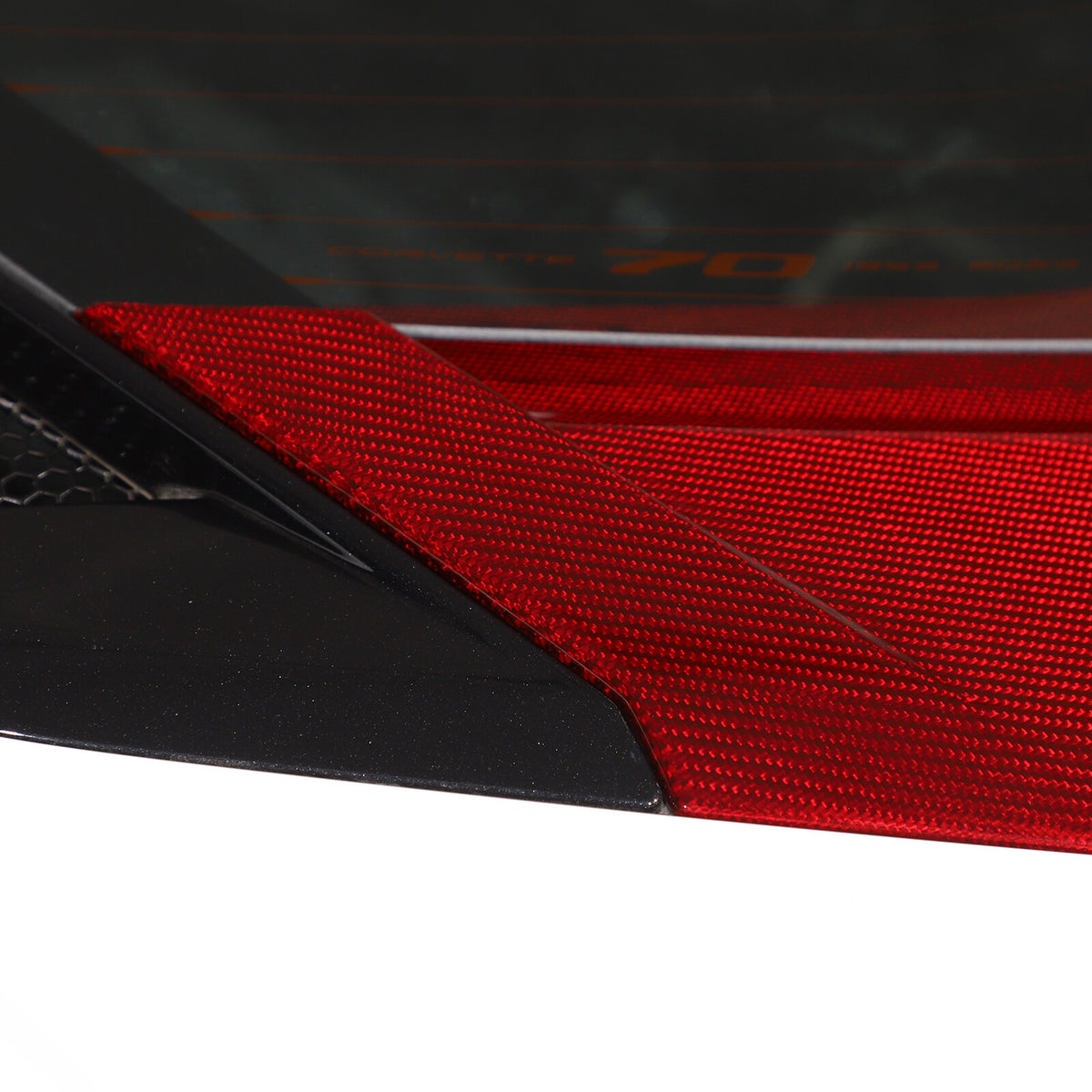 Red Real Carbon Fiber Rear Window Lower Trim For Corvette C8 Coupe 2020-26 US 6
