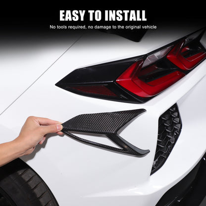 Real Carbon Fiber Rear Taillight Side Trim Cover for Corvette C8 2020+ 9