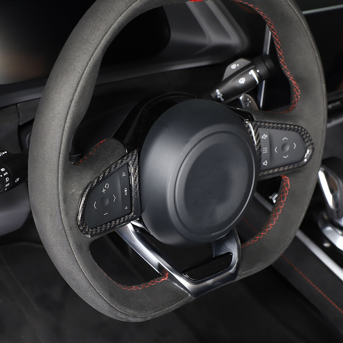 Real Carbon Fiber Steering Wheel Button Cover Trim For Lotus EMIRA 2021-25 US 13