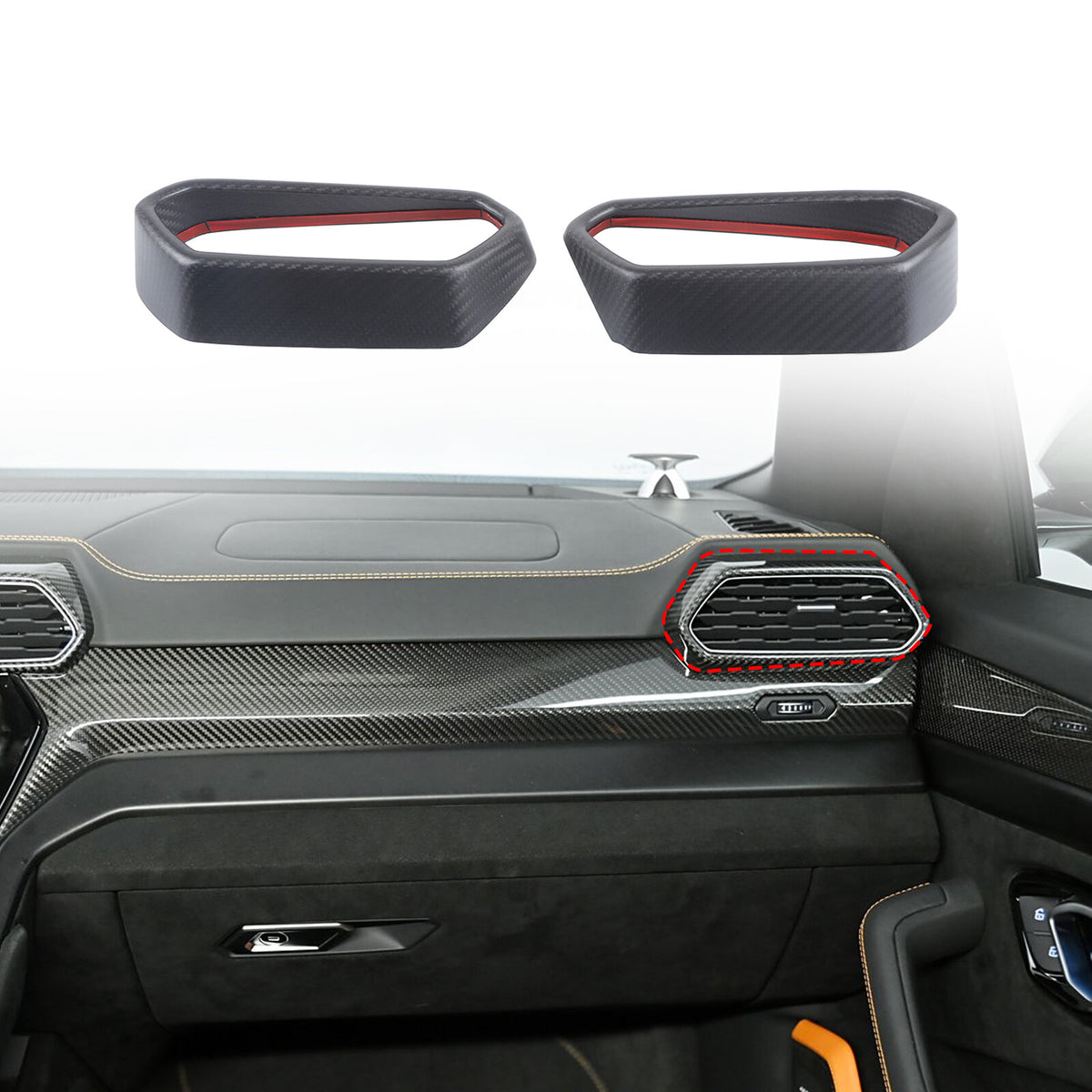 Matte Real Dry Carbon Fiber Side Air Outlet Trim For Lamborghini URUS 2018-23 1