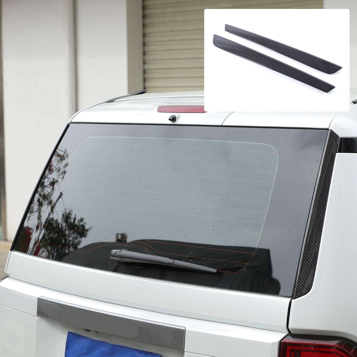 Carbon Tailgate Rear Window Side Trim For Toyota Land Cruiser Prado LC250 24+ US 19