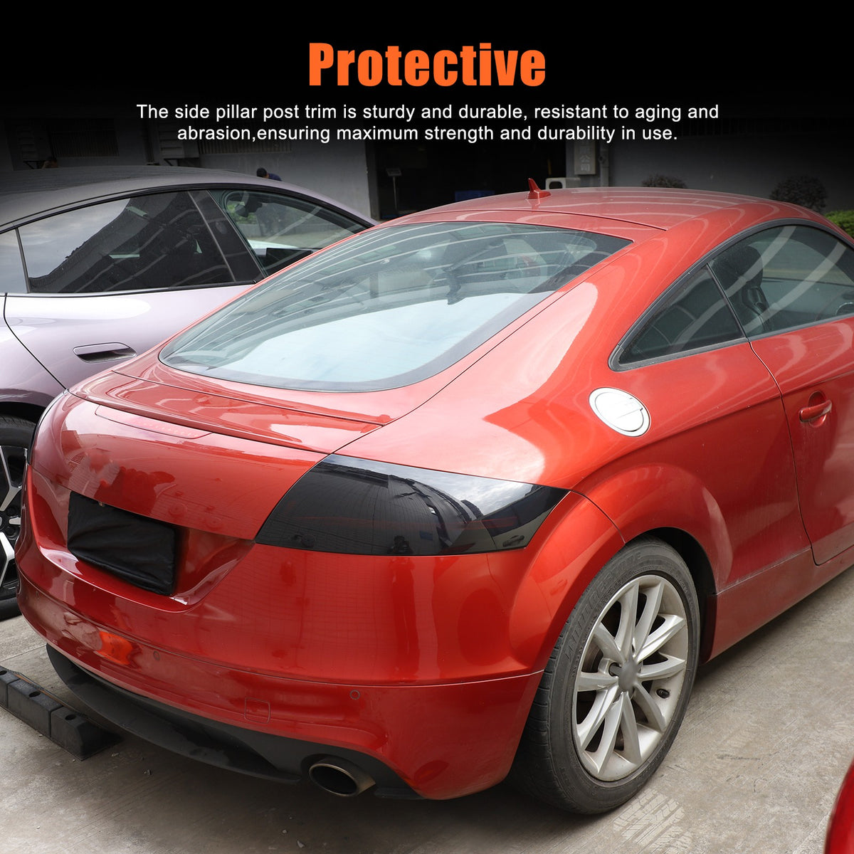 ABS Transparent Gray Rear Tail Light Smoked Cover Trim For Audi TT 2008-14 1