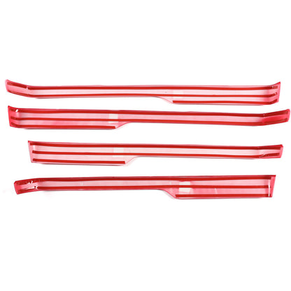 ABS Red Interior Door Panel Decor Cover Trim For Toyota Tundra Crew Cab14-21 2