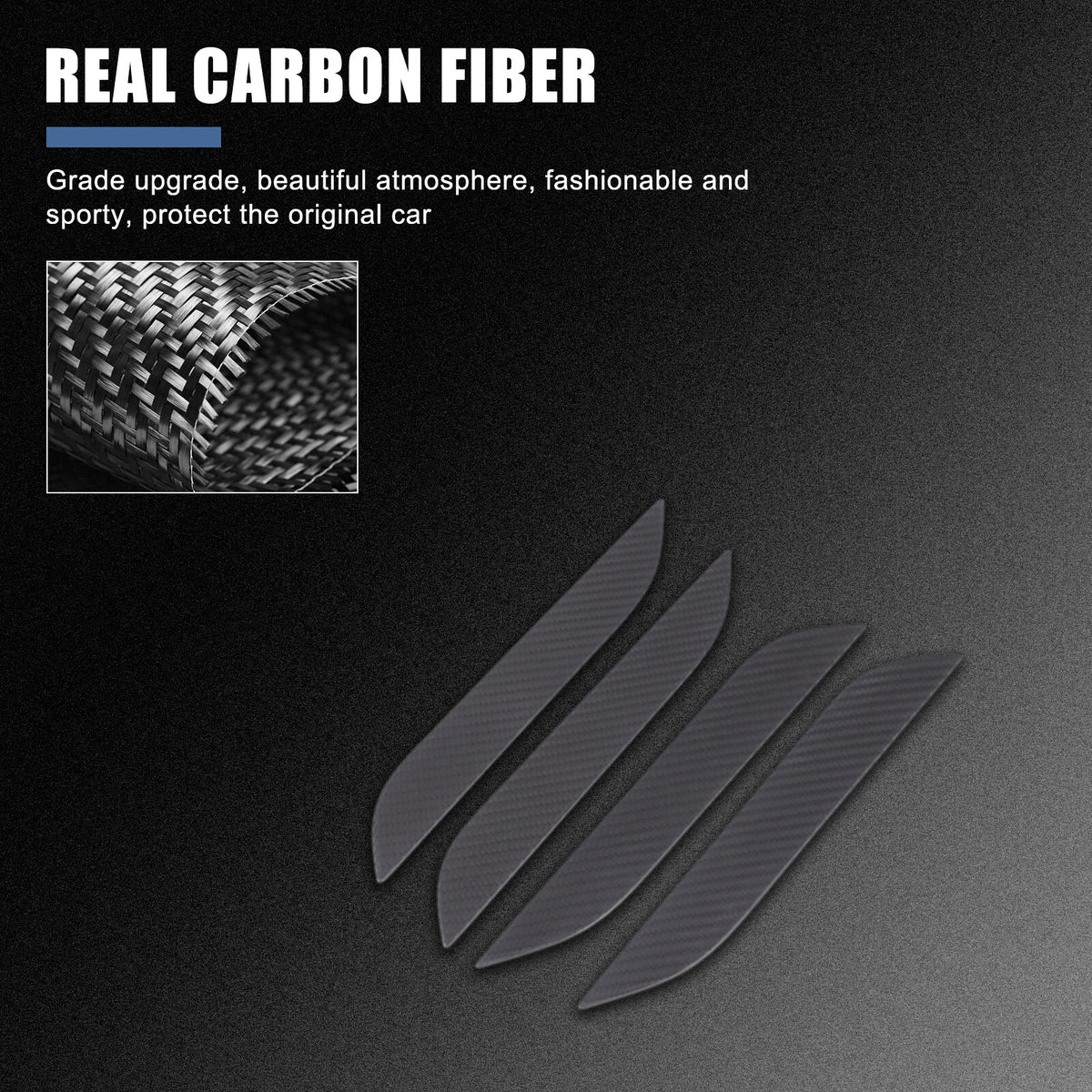 Matte Real Carbon Fiber Side Door Handle Covers For Tesla Model S Plaid 2014+ US 13