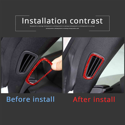 Red Soft Carbon Fiber Interior Decor Trim Kit Cover Set For Corvette C8 20-25 82