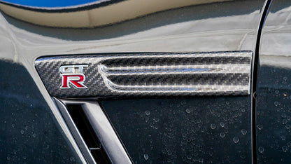 RSW Carbon Fender Emblem Panels For Nissan R35 GT-R MY07-13 Left & Right Handle 3