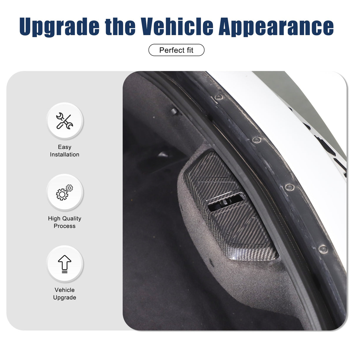 Real Carbon Fiber Trunk Lock Base Cover Trim For Corvette C8 Coupe 2020+ 18