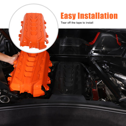 Orange Replacement Engine hood panel Trim Cover For Corvette C8 2020-26 14