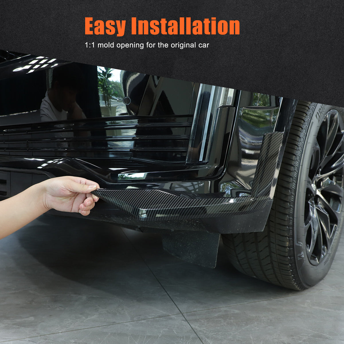 Glossy Black Front Headlight Trim Cover For Cadillac Escalade 2021-23 US 3