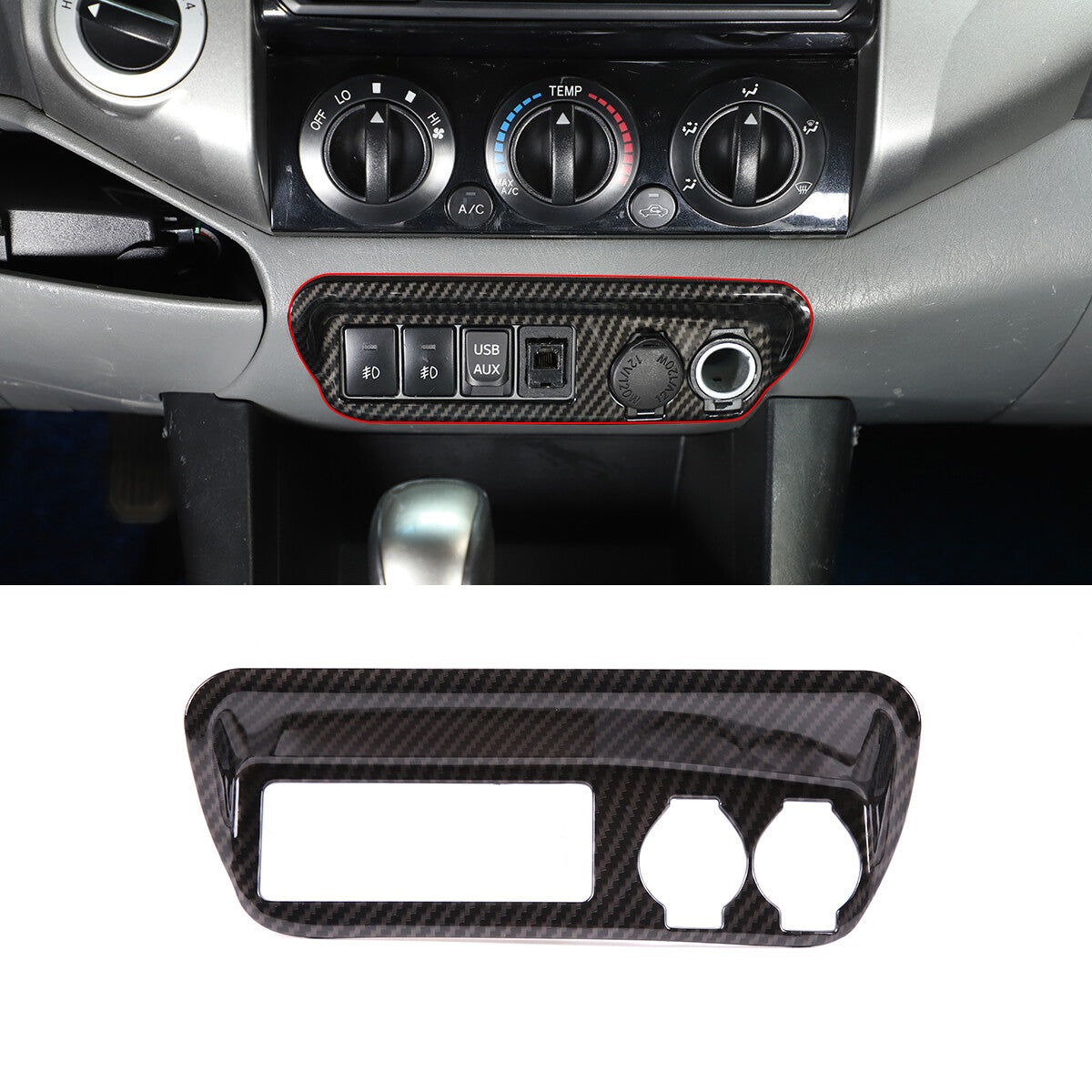 Carbon Fiber Color Central Control Full Frame Trim Set For Toyota Tacoma 2011-15 7