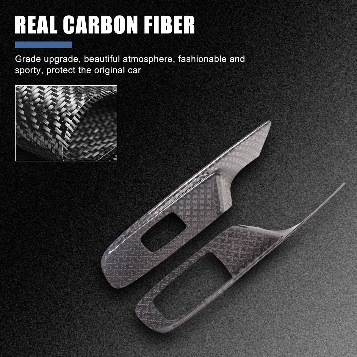 Real Carbon Fiber Window Lift Button Frame Trim For Corvette C8 Coup 2020-2026 15