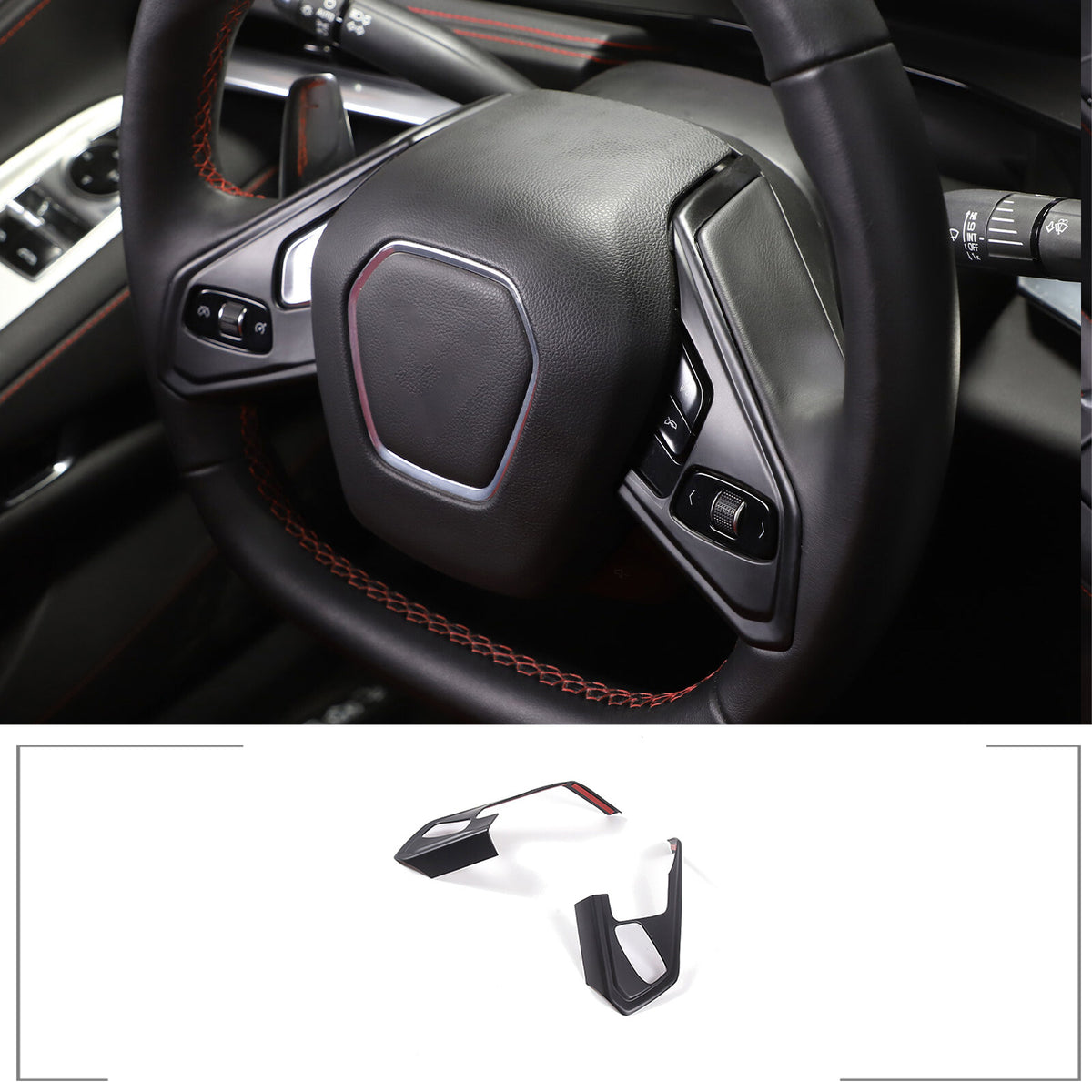 Matte Black ABS Full Interior Set Cover Trim Kit For Corvette C8 2020-25 - Styles 16-20 41