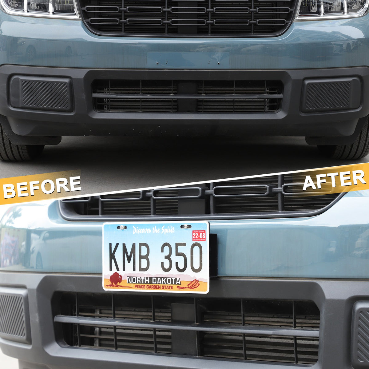 Carbon Steel License Plate Frame Trim For Ford Maverick 2022+ (US Version) 3