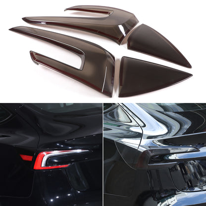 Smoked Blackout Tail Light Lamp Cover Overlay Trim For Tesla Model 3 23+ 3