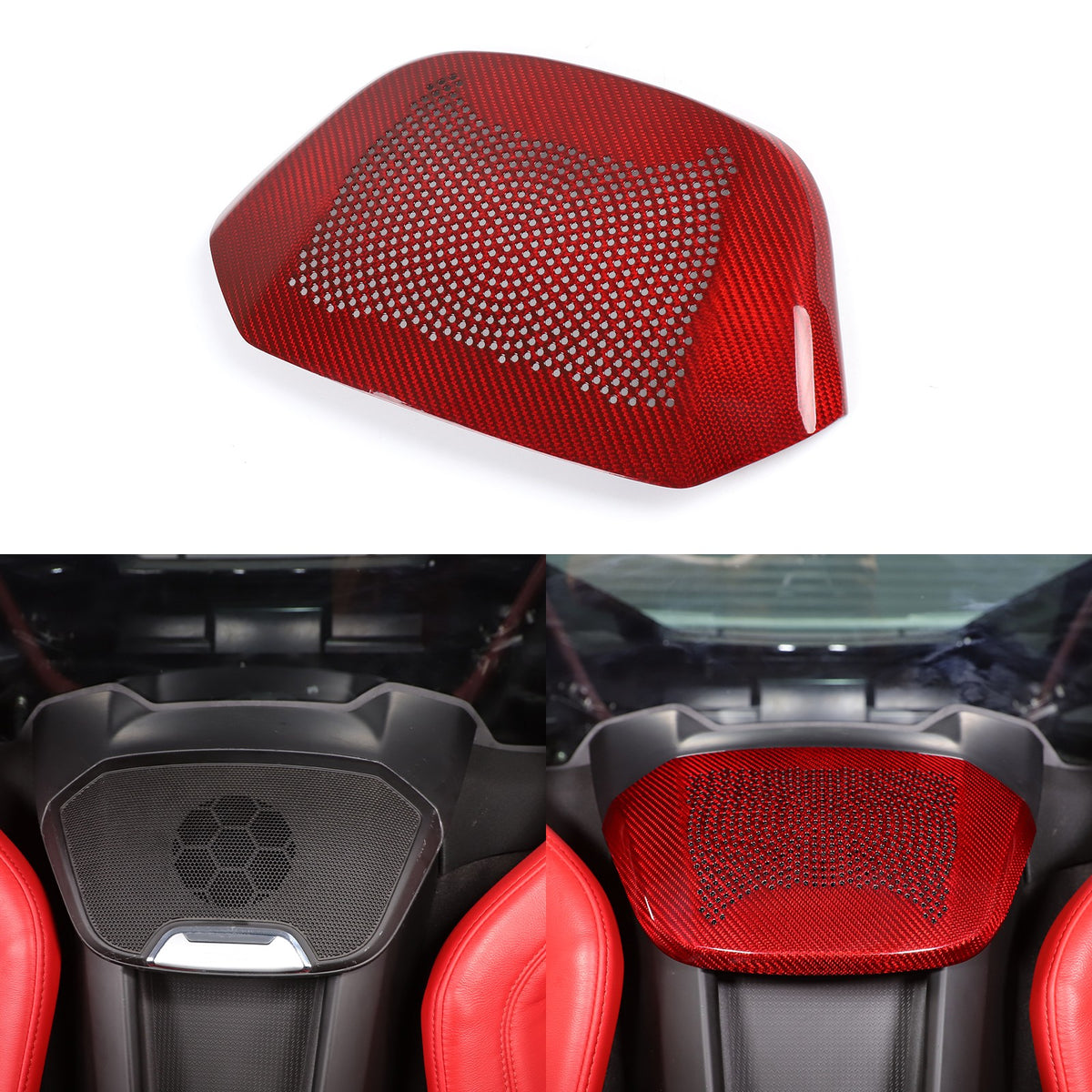 Real Carbon Fiber Rear Speaker Grill Cover For Corvette C8 2LT 3LT 2020+ 1