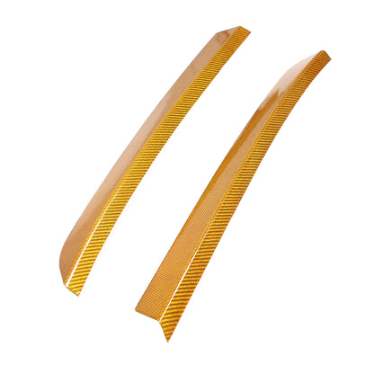 Yellow Carbon Fiber High Wing Spoiler Add-On Wicker Bill Pair For Corvette C8 11