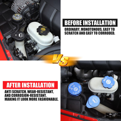5pcs Alloy Blue Engine Cabin Fluid Cover Decorate Caps For Corvette C6 2005-2013 22