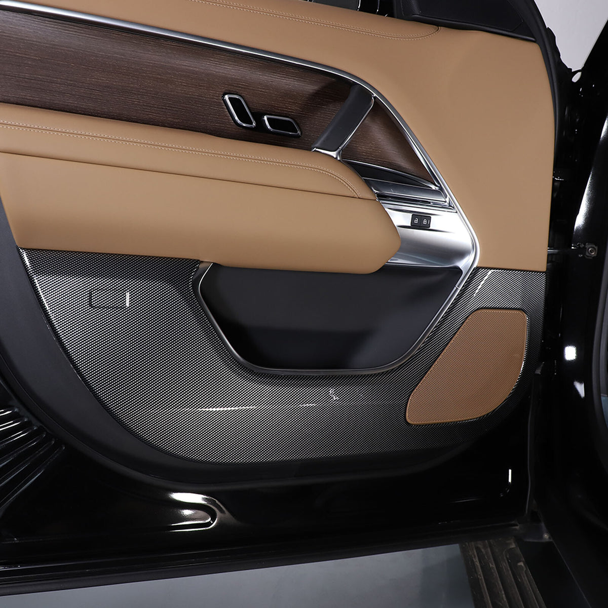 ABS Carbon Fiber Door Anti-kick Panel Trim For LR Range Rover Vogue 2023-2024 10