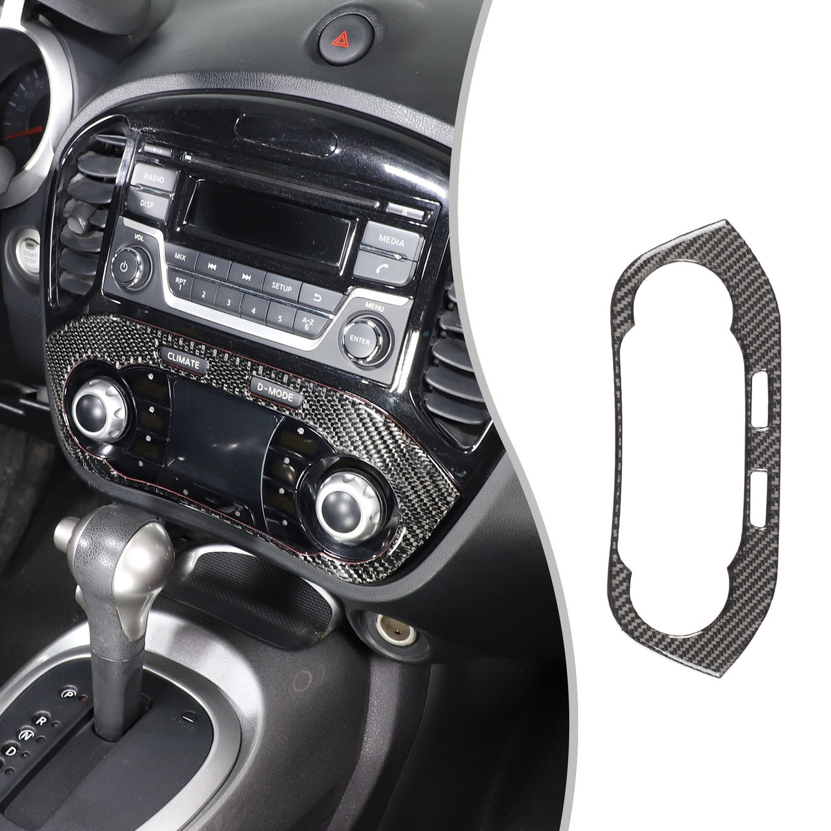 Soft Carbon Fiber Interior Center Console trim Sticker For Nissan Juke 2011-2019 229