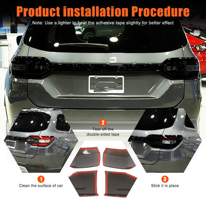 Transparent Gray ABS Smoked Tail Light Cover Trim For Honda Pilot 2023-2025 2