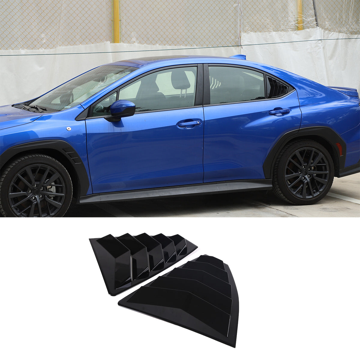 Glossy Piano Black Exterior Door Handle Window Louver Trim For Subaru WRX 22-25 20