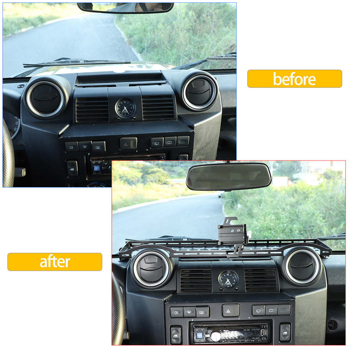 Front Dashboard Tray Storage Box with Phone holder For Land Rover Defender 04-19 4