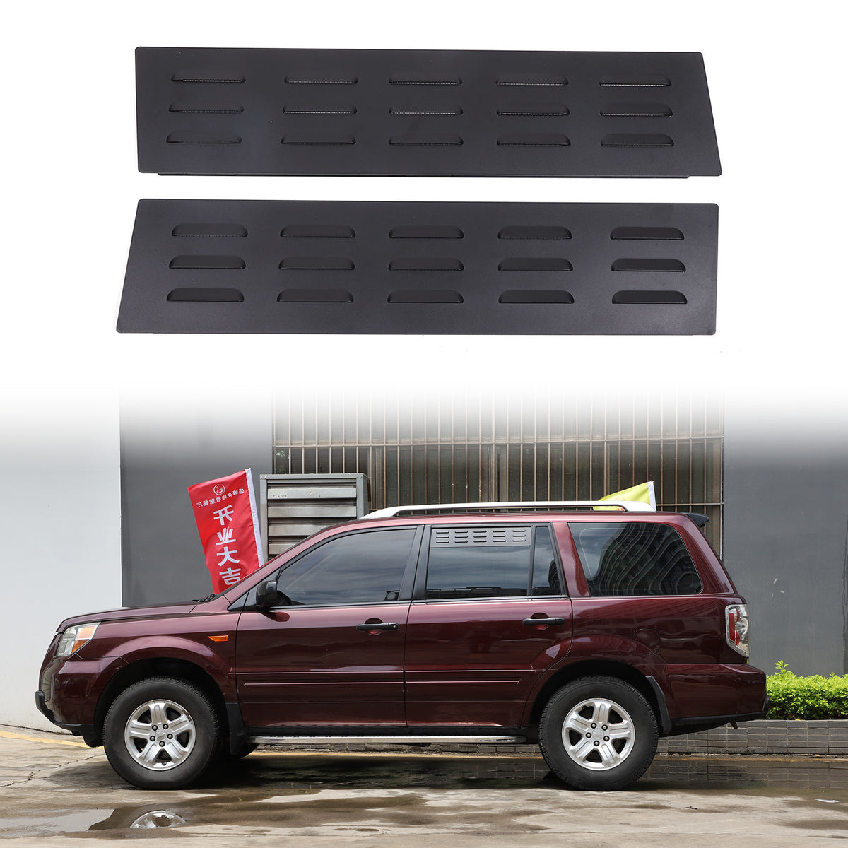 Alloy 2nd Row Alloy Door Window Air Vents Screens For Honda Pilot 2003-2008 3