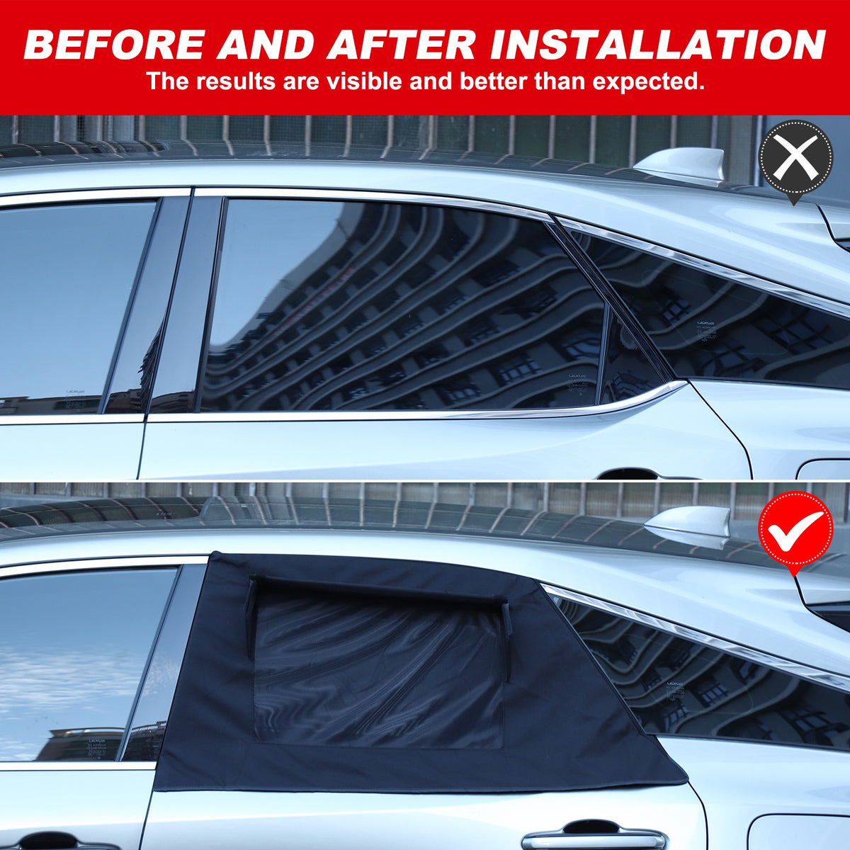 Rear Window Sun Shade Cover Deflectors For Lexus RX300 2023+ 4