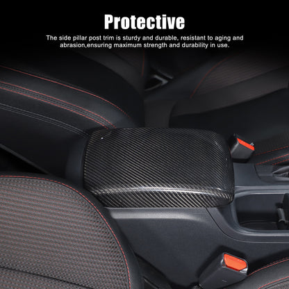 Real Carbon Fiber Center Armrest Storage Box Cover Trim For Subaru WRX VB 22-24 3