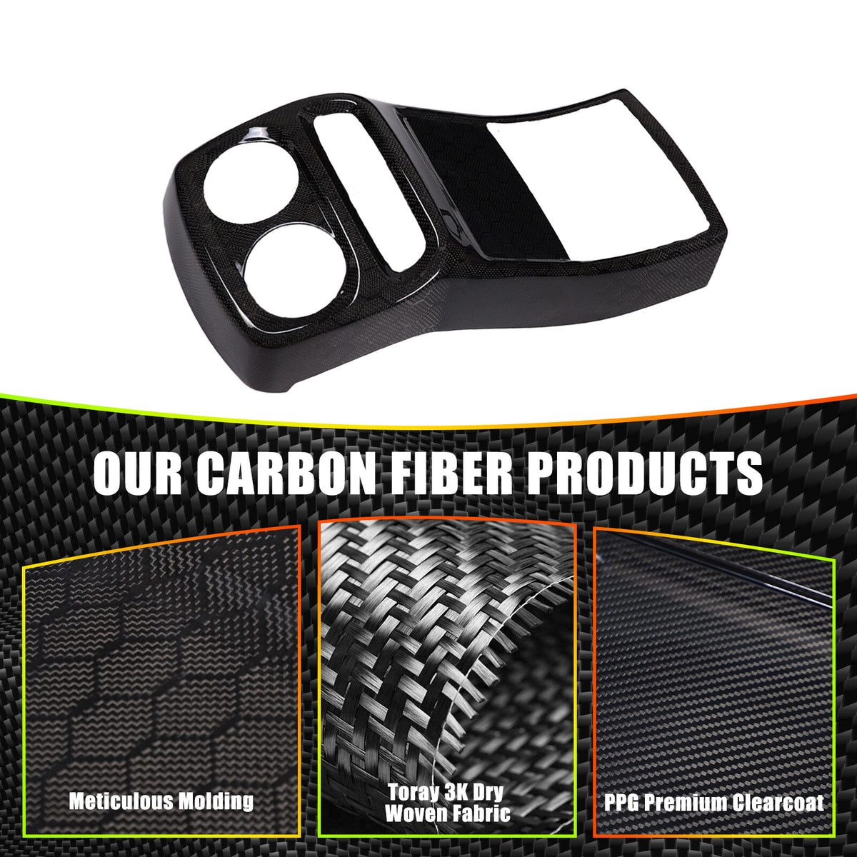 Honeycomb Carbon Fiber Rear Air Vent Outlet Trim For Benz G-Class W463 21-23 1